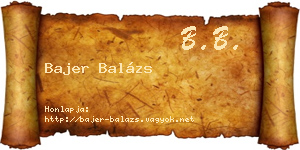 Bajer Balázs névjegykártya